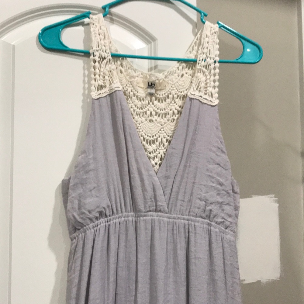 Light gray maxi dressand lace up